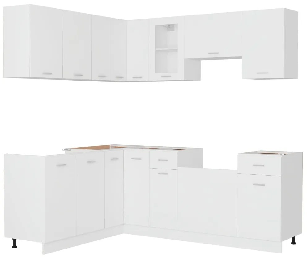 Set armadi da cucina 11 pz bianco in truciolato