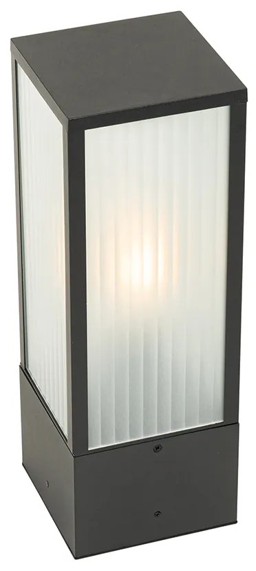 Lampada da terra smart da esterno nera con vetro a coste 40 cm incl. WiFi A60 - Charlois