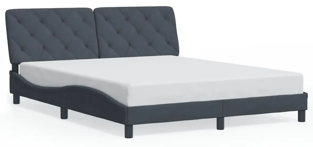 Giroletto Con Luci Led Grigio Scuro 160x200 Cm İn Velluto /