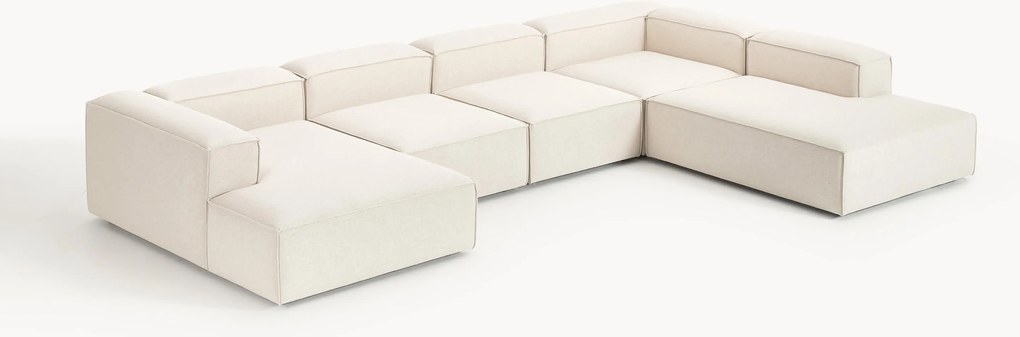 Divano XL componibile in misto lino Lennon