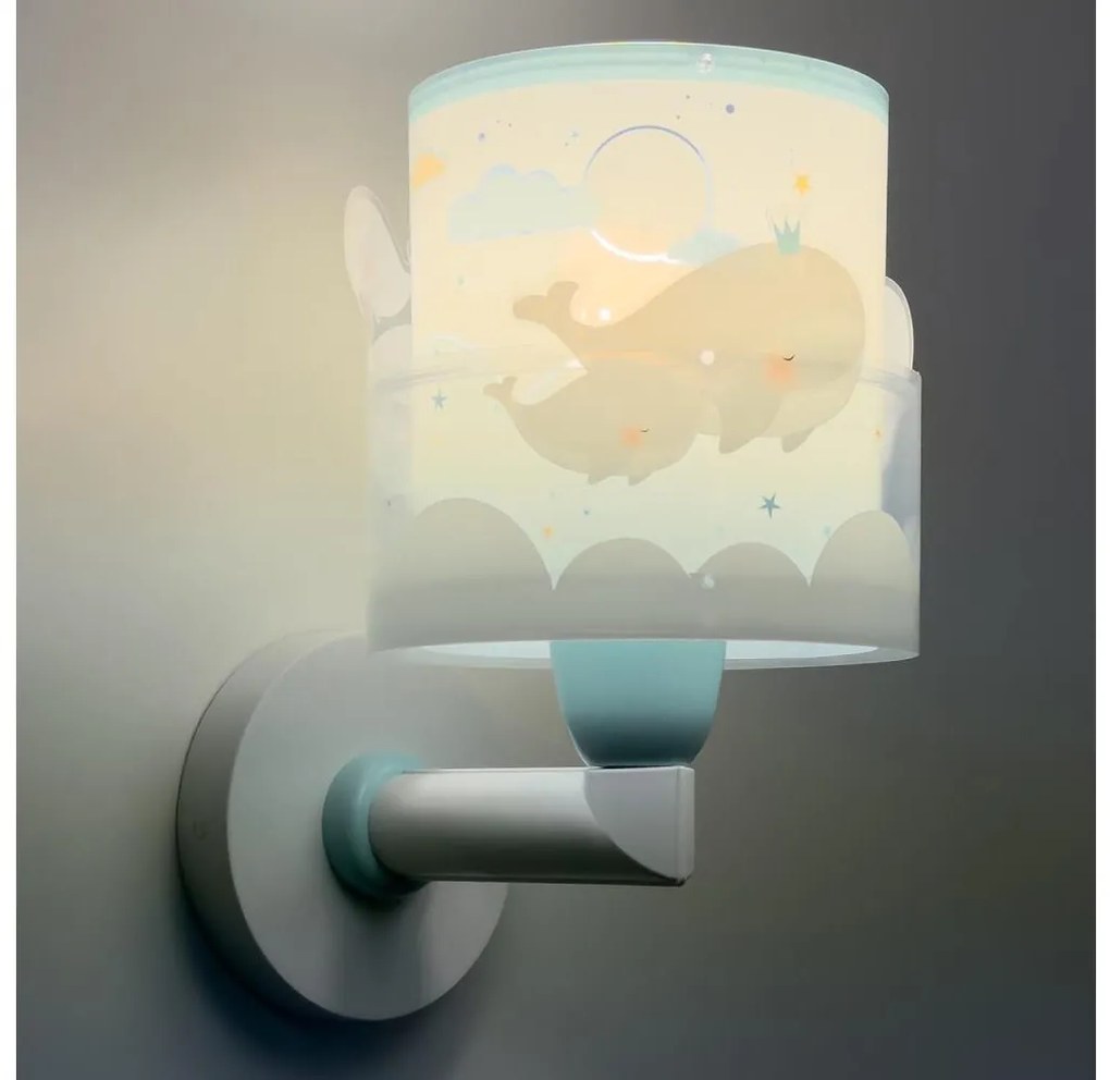 Dalber 61179T - Applique per bambini WHALE DREAMS 1xE27/15W/230V blu