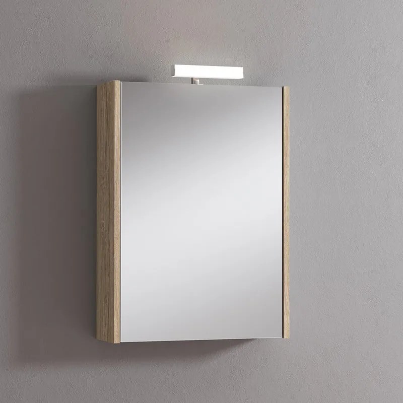 Pensile con luce Akira rovere nabucco L 51.5 x H 70 x P 15.5 cm