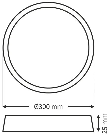 Plafoniera LED 24W/230V, 3000/4000/6500K, Ø 30 cm, marrone