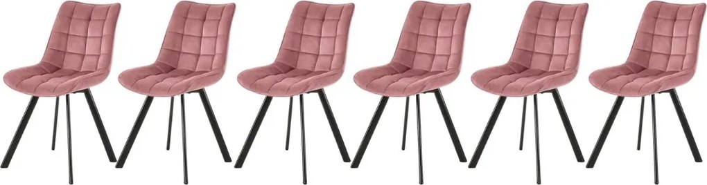 Set di 6 sedie K332 in velluto rosa