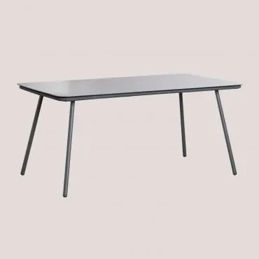 Tavolo Da Giardino Rettangolare 160x90 Cm In Vetro E Alluminio Arhiza Grigio Antracite - Sklum