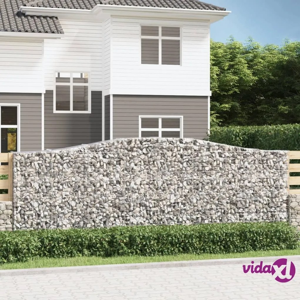 vidaXL Cesto Gabbione ad Arco 400x50x140/160 cm Ferro Zincato