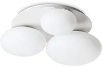 Plafoniera Contemporanea Ninfea Metallo Bianco 3 Luci Gx53 9W 3000K Luce Calda