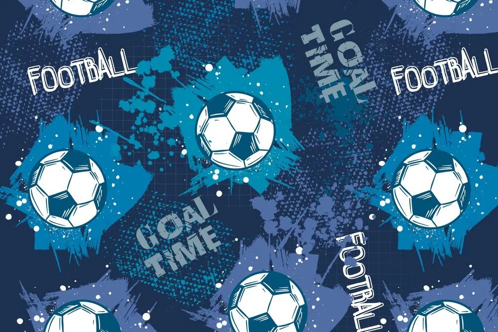Carta da parati autoadesiva – Palla da calcio in blu