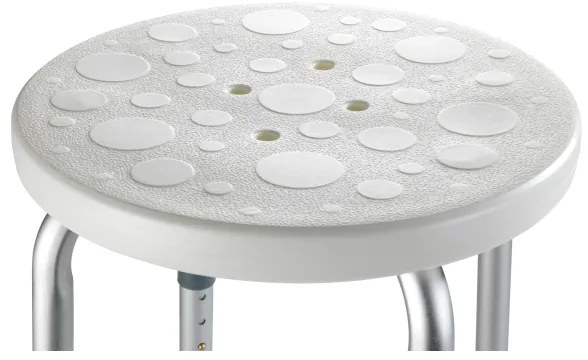 WENKO 1792921100-Sgabello SECURA 45,5x45,5 cm bianco/argento/grigio