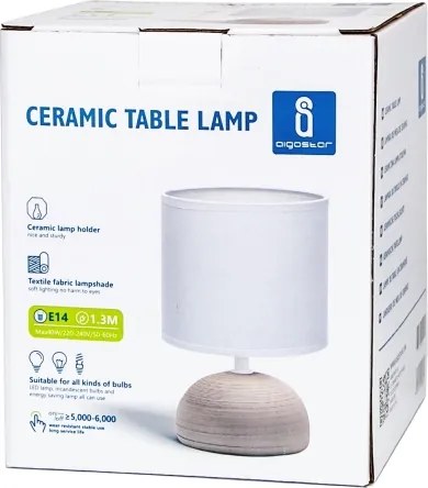 Aigostar - Lampada da tavolo 1xE14/40W/230V beige/bianco