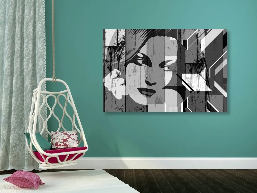Quadro su tela – Ritratto di donna in bianco e nero