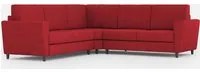 Divano Angolare 5 Posti 228x228x85 cm Yasel in Tessuto Rosso