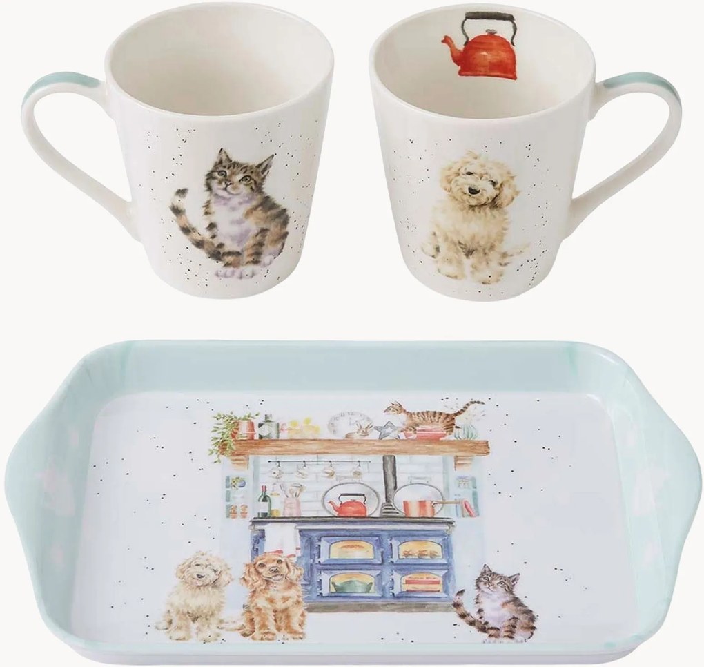 Set tazze e vassoio Country Kitchen 3 pz