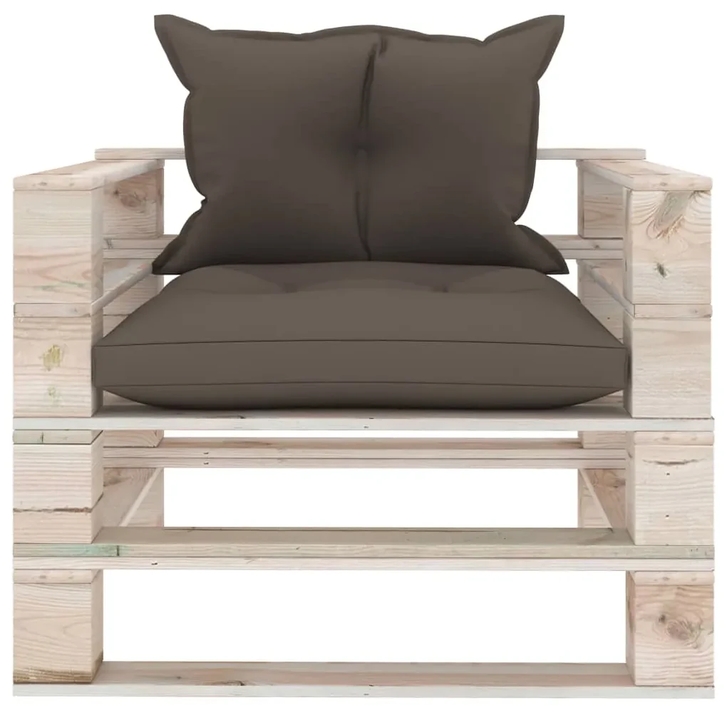 Set divani da giardino pallet 6 pz con cuscini in legno di pino