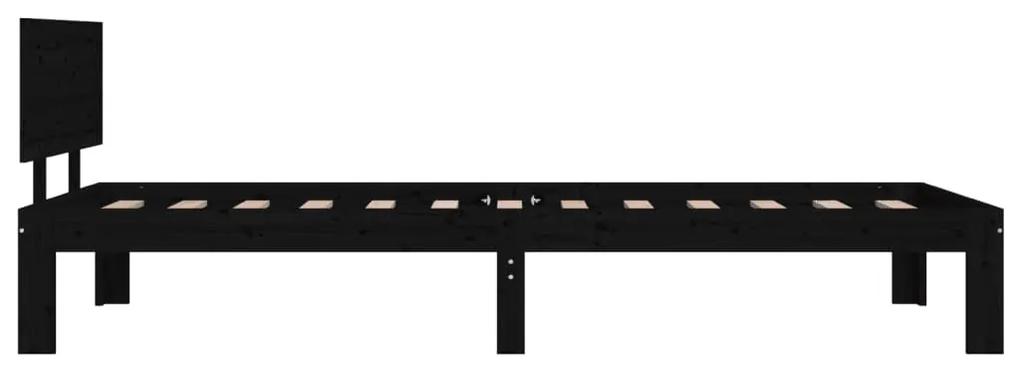 Giroletto nero in legno massello di pino 90x200 cm