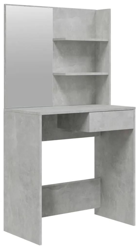Toeletta con specchio grigio cemento 74,5x40x141 cm