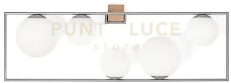 Buble applique a parete 5 sfere acciaio spazzolato particolari bron...