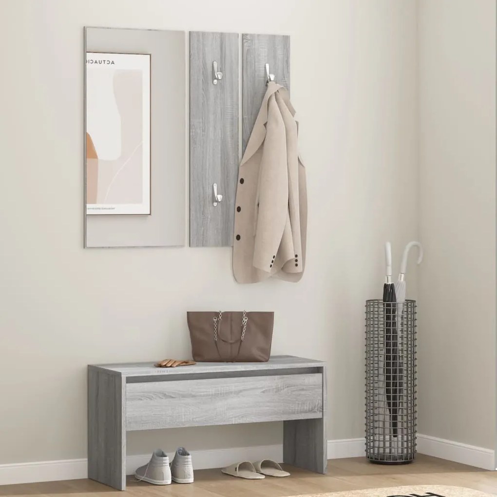 Set Di Mobili Da Corridoio Grigio Sonoma İn Legno Multistrato /