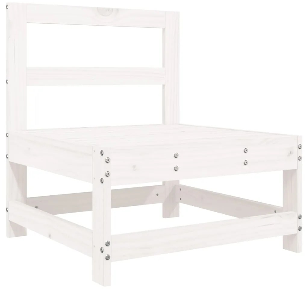 Set salotto da giardino 3 pz bianco in legno massello di pino