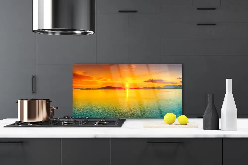 Rivestimento parete cucina Mare, sole, paesaggio 125x50 cm