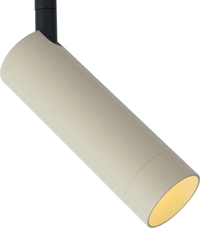 Modern railsysteem met 6 spots beige 1-fase - Slimline Uzzy