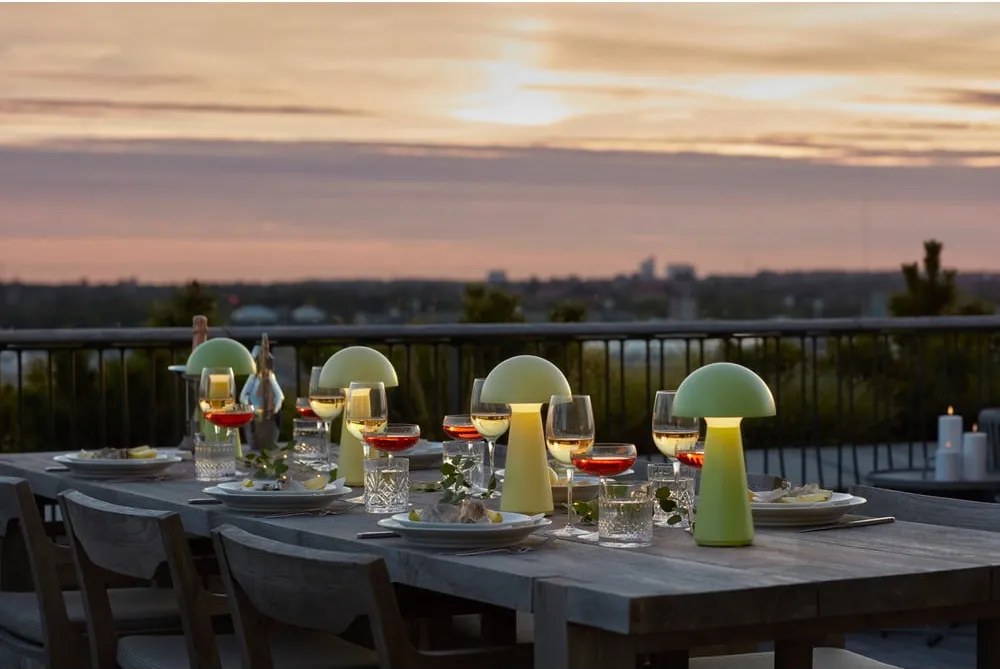 Lampada da tavolo LED gialla con telecomando (altezza totale 28 cm) Sam – Sirius