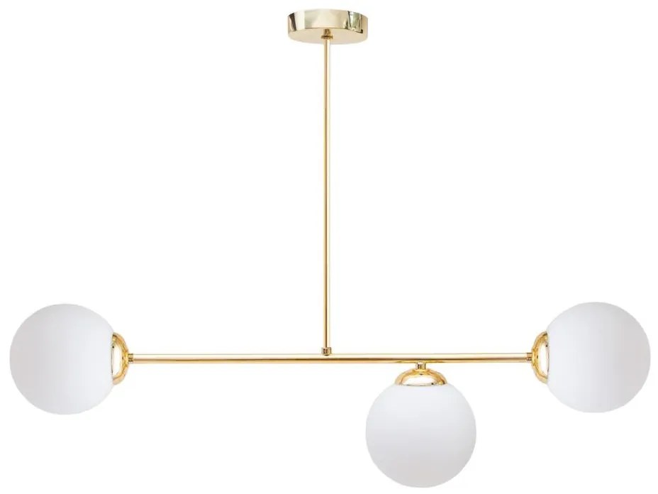 Lampadario a sospensione con supporto rigido FIRA 3xE27/60W/230V oro