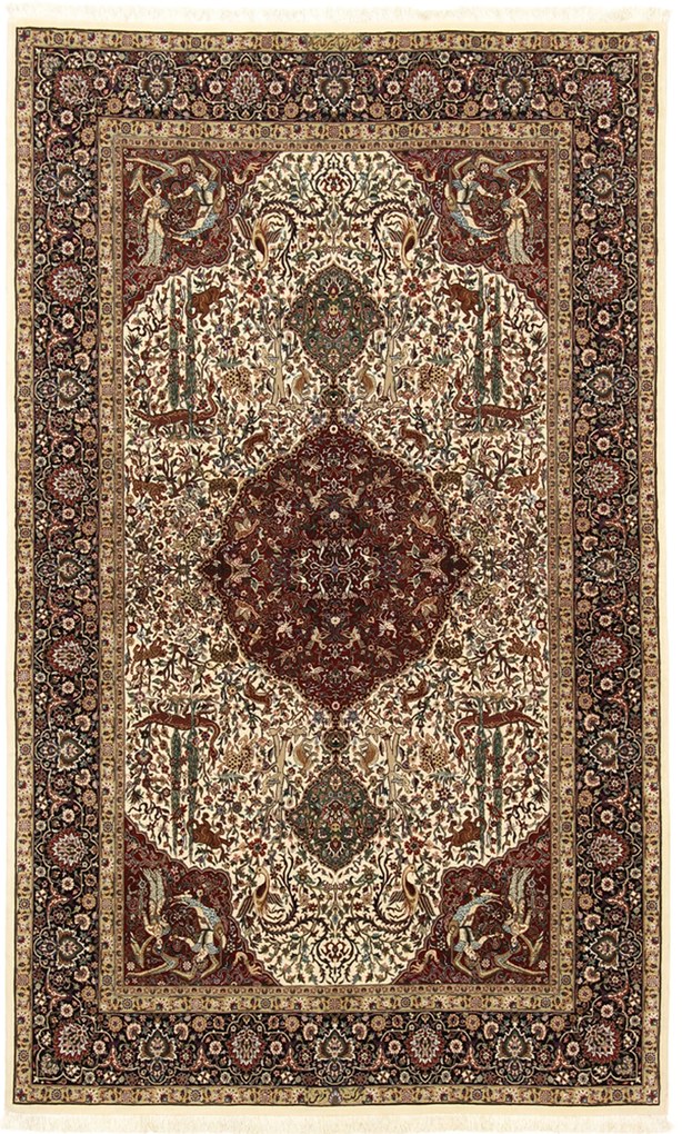 Isfahan Tappeto 140 x 220 (Iran) Annodato A Mano