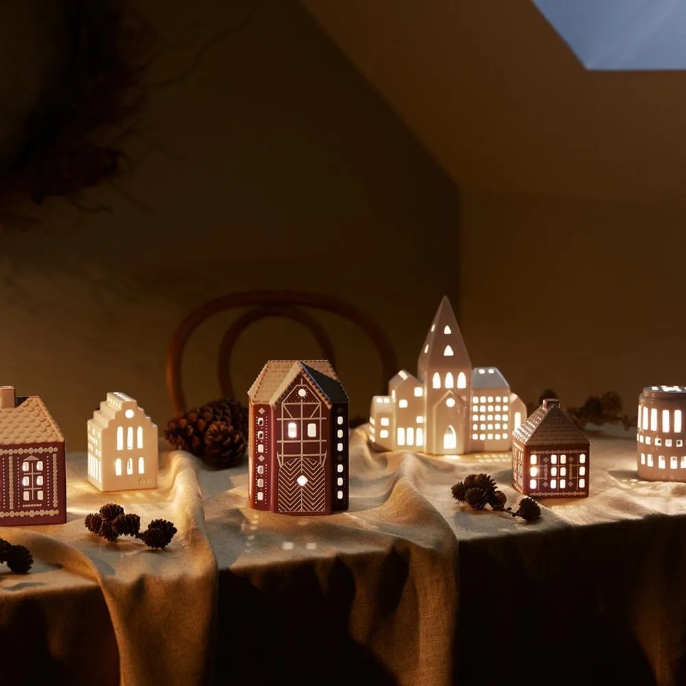 Portacandela in ceramica per lumino Gingerbread Lighthouse – Kähler Design