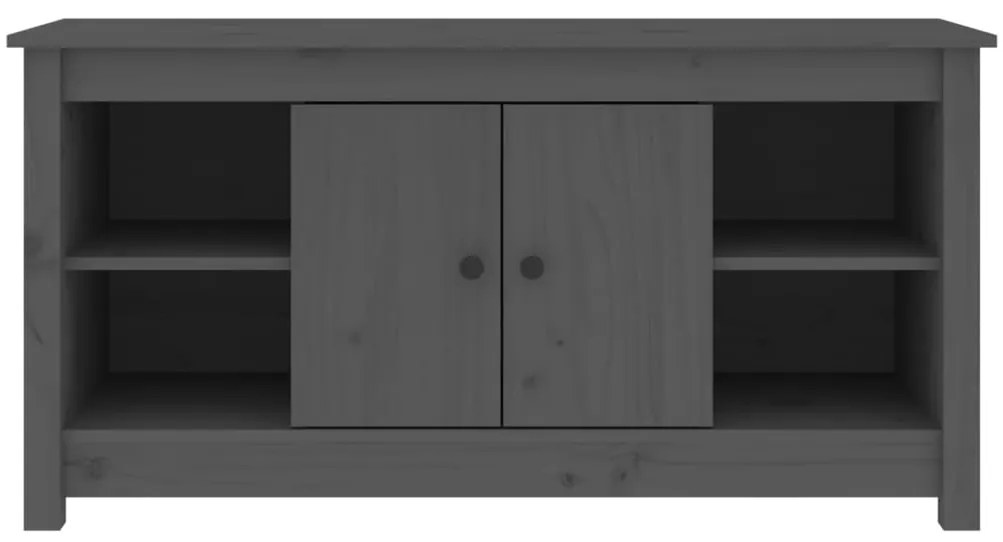 Mobile porta tv grigio 103x36,5x52 cm in legno massello di pino