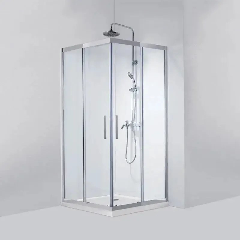 Box Doccia Doppia Scorrevole 8mm Anticalcare Acciaio Inox H190