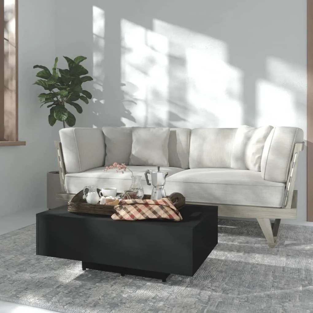 Tavolino Da Salotto Nero 85x55x31 Cm İn Legno Multistrato /