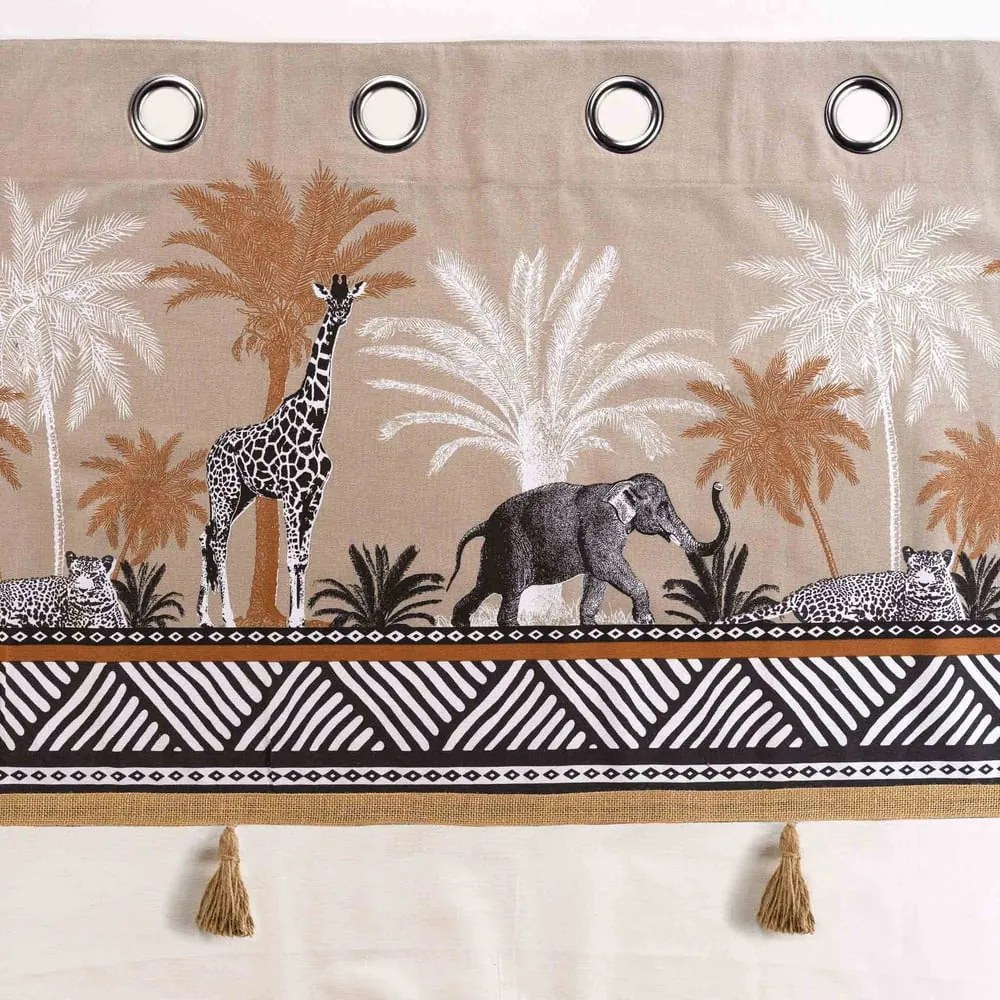 Tenda marrone e di colore naturale in cotone 140x240 cm Kenya Lodge – douceur d'intérieur