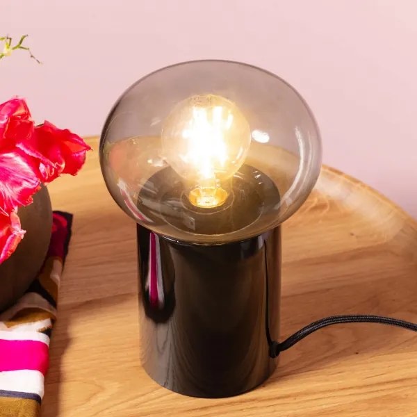 Brilliant - Lampada da tavolo KNUT 1xE27/25W/230V nero/limpido