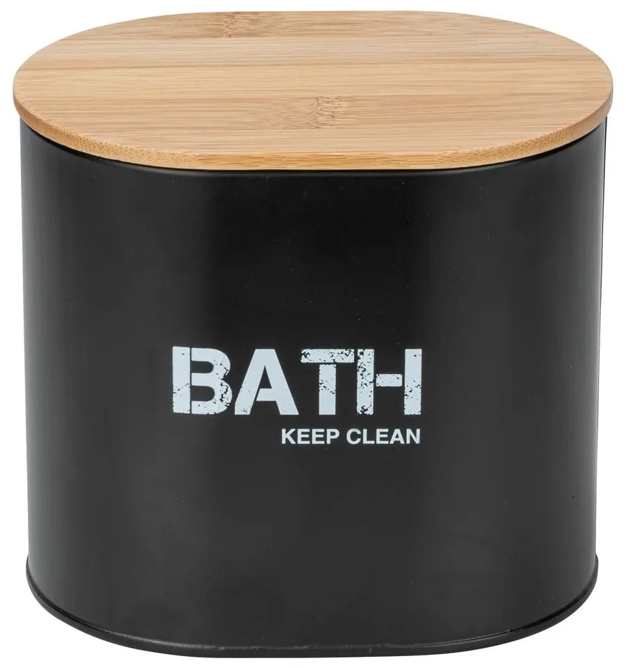 Contenitore da bagno nero con coperchio Gara - Wenko