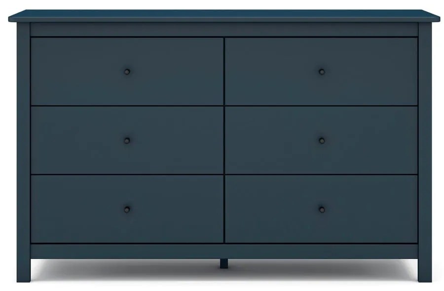 Cassettiera bassa blu scuro in pino 130x80 cm Misti - Marckeric