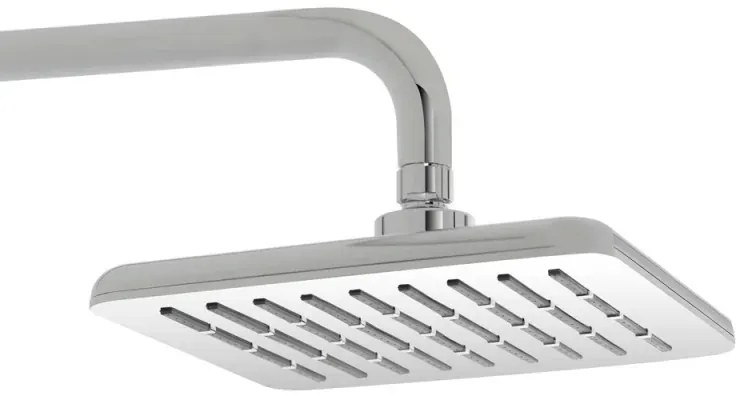 Set Soffione doccia 20 x 20 cm e braccio di 40 cm in finitura cromo anticalcare Hidra