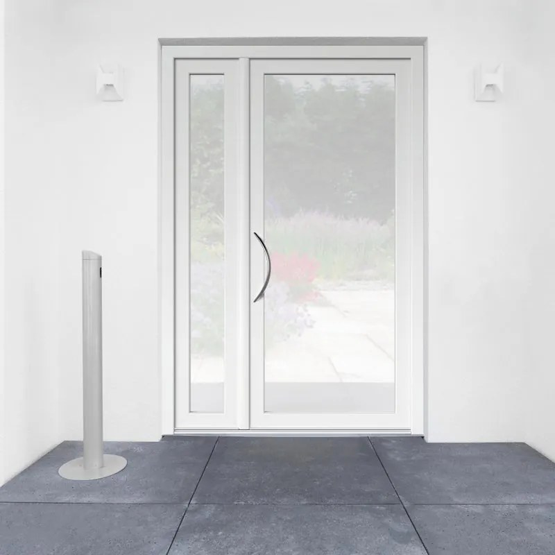 Portoncino d'ingresso Condo5 L 90 x H 210 cm in alluminio bianco, apertura spingere a destra