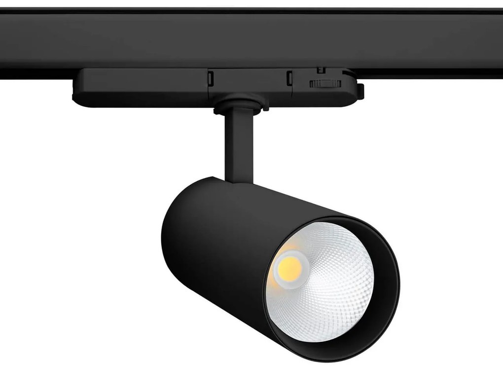 Faro LED 34W per Binario Trifase 38°+60° Nero con driver Philips Colore Bianco Caldo 2.700K