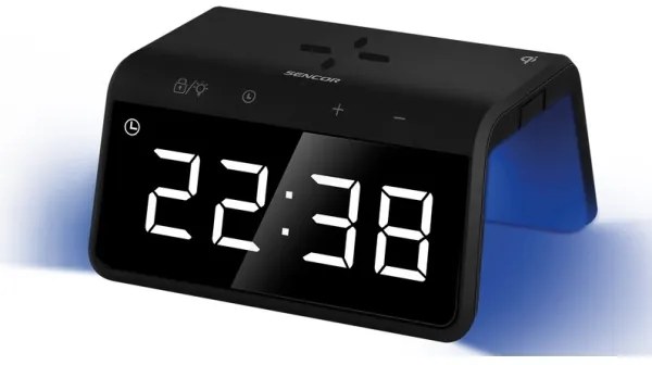 Sencor - LED RGB Orologio a sveglia con ricarica wireless 10W/1xCR2032