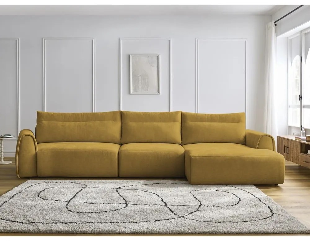 Divano angolare in giallo ocra Aden – Bobochic Paris