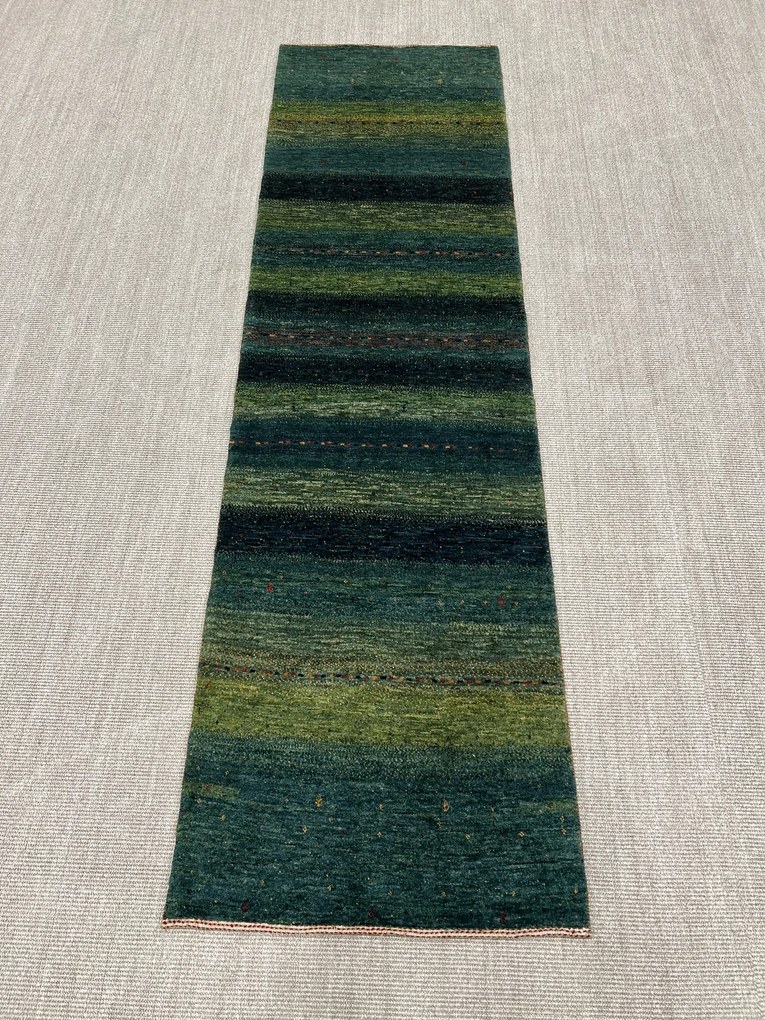 Loribaft Tappeto persiano 80x290 Verde (Iran) Annodato A Mano