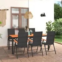 Set da Pranzo da Giardino 7 pz Nero e Marronecod mxl 72475