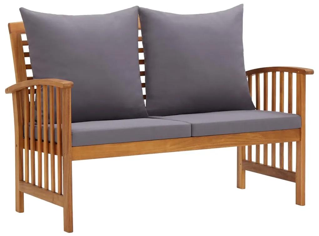 Set divani da giardino 4 pz con cuscini in massello di acacia
