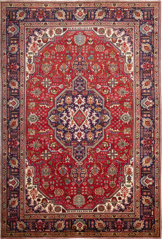 Tabriz Tappeto persiano 310 x 210 Rosso (Iran) Annodato A Mano