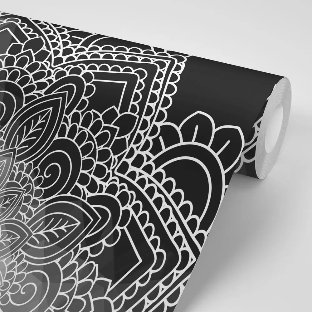 Carta da parati – Elementi del Mandala in bianco e nero