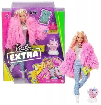 BARBIE EXTRA PELLICCIA ROSA