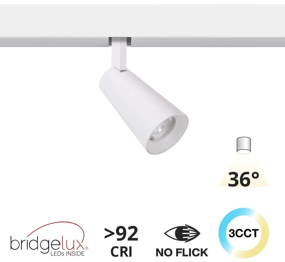 Faro LED 15W Magnetico, CCT, CRI92, 36°, Bianco, 48V - BRIDGELUX LED Colore Bianco Variabile CCT