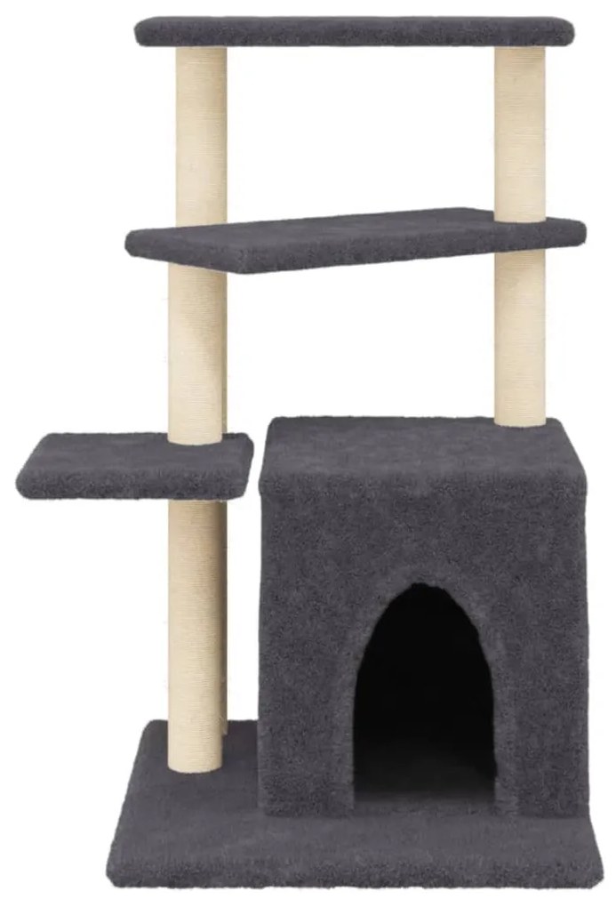 Albero per gatti con tiragraffi in sisal grigio scuro 83,5 cm