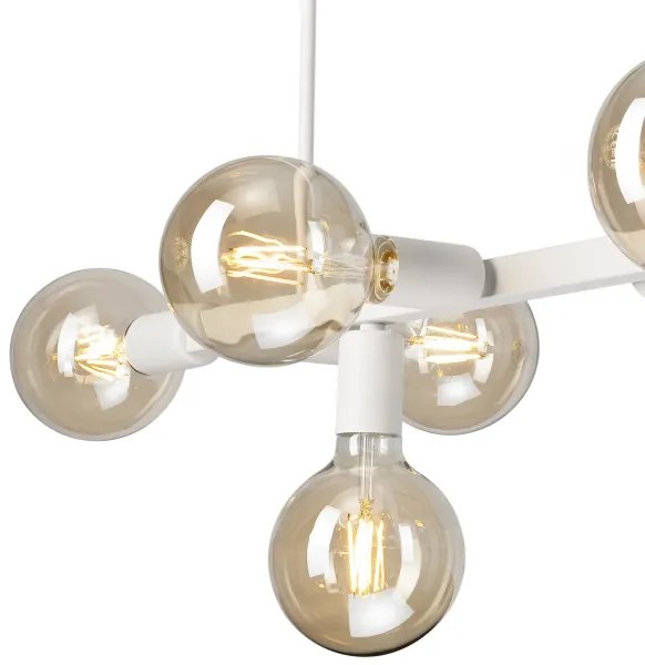 Lampadario a sospensione con supporto rigido ASTRID 8xE27/60W/230V bianco